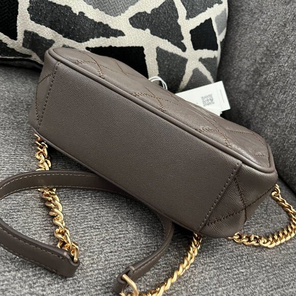 NWT TORY BURCH WILLA Mini Top Handle Leather Crossbody Bag $498 Volcanic Stone - Picture 4 of 8